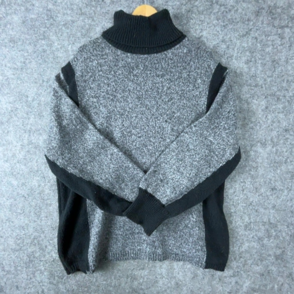 Weekend by Suzanne Betro Turtleneck Sweater Womens 1X/2X Gray Black Color Block